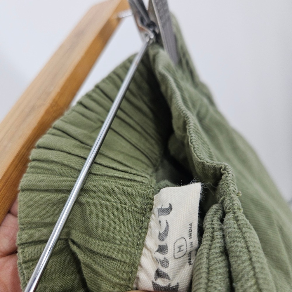 Pact Modern Corduroy Wide Leg Pants Womens Olive Green High Rise Button Fly Sz M - Picture 8 of 10